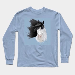 Black Pinto with Flying Mane Long Sleeve T-Shirt